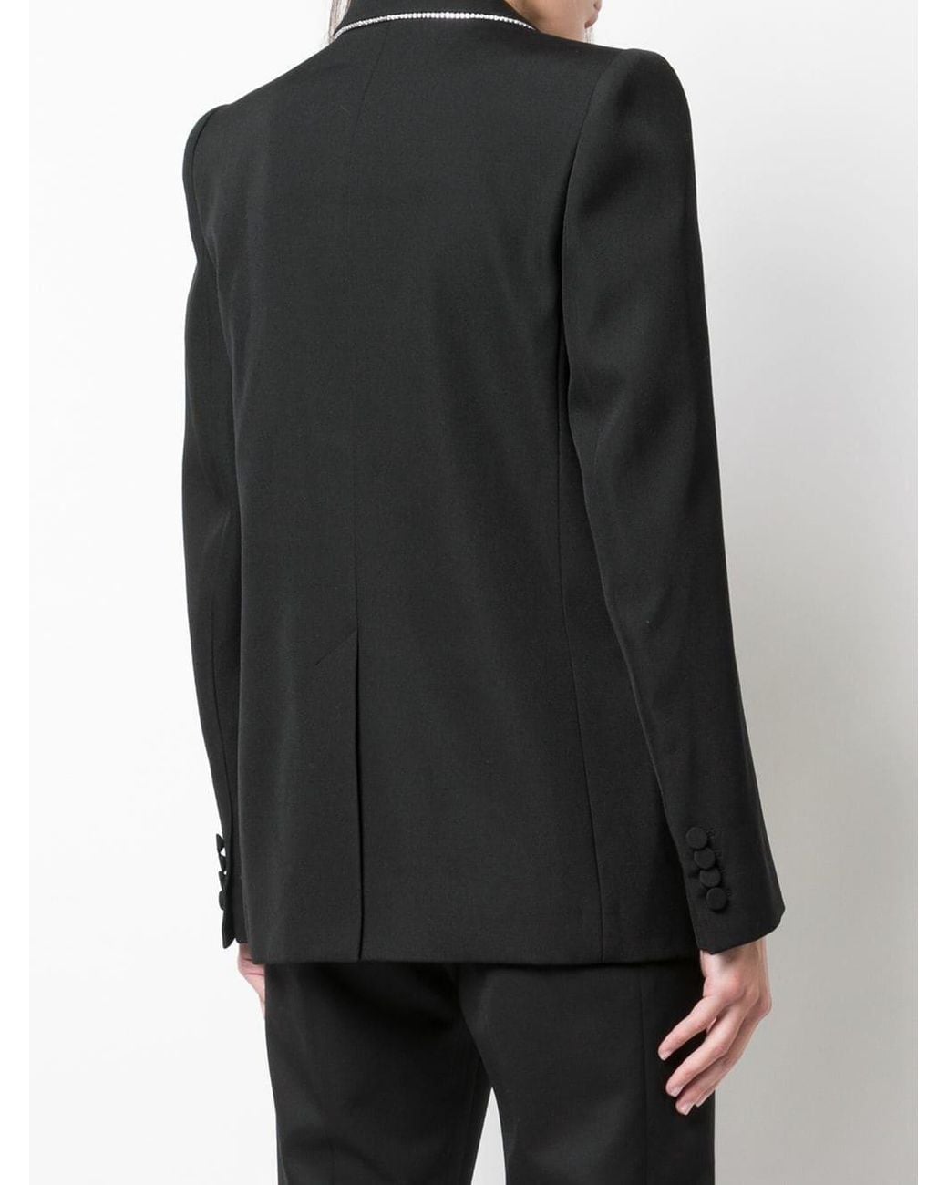 Givenchy Black Embellished Lapel Collar Blazer