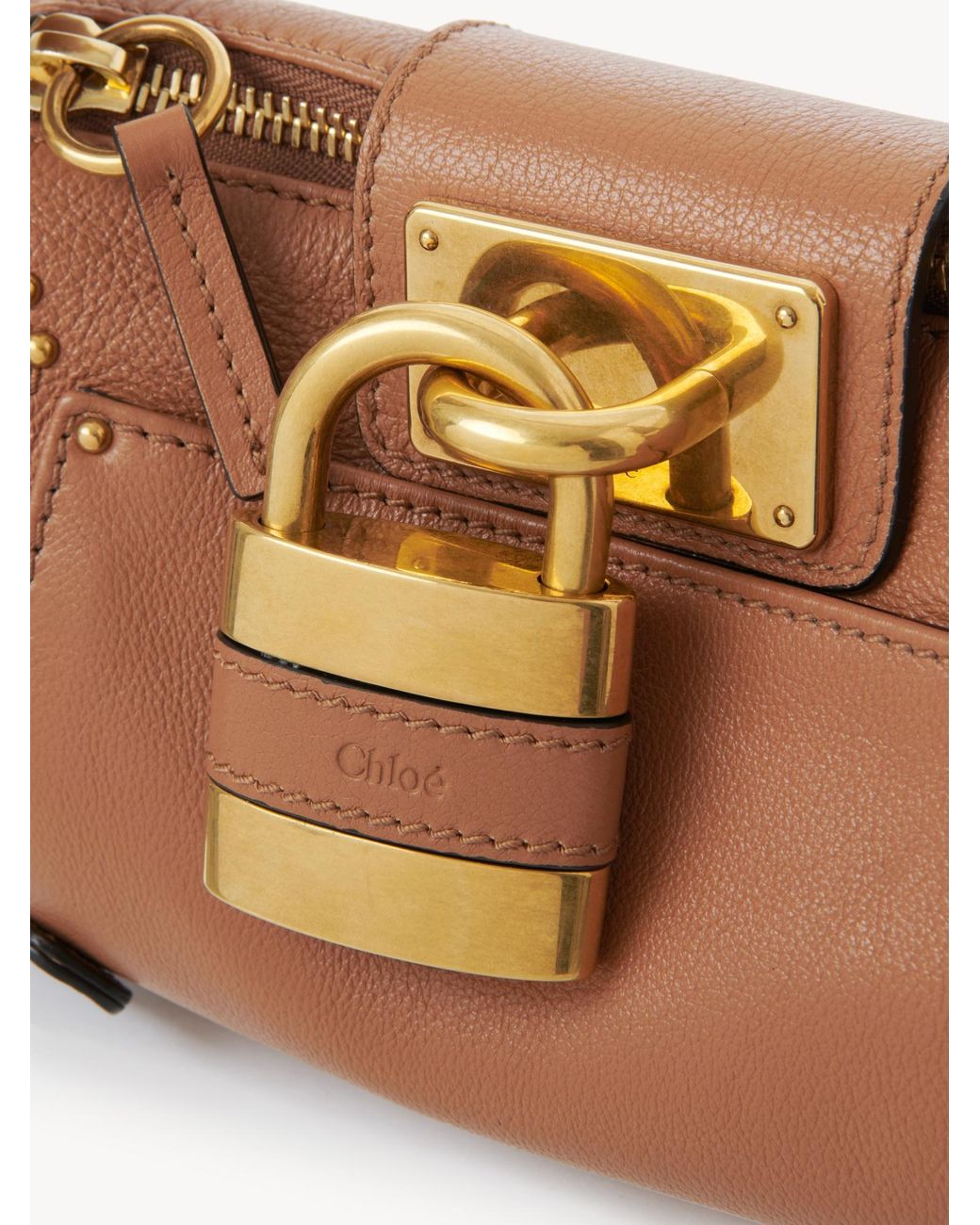 Chloé Brown Chloé Paddington Padlock Detailed Small Shoulder Bag