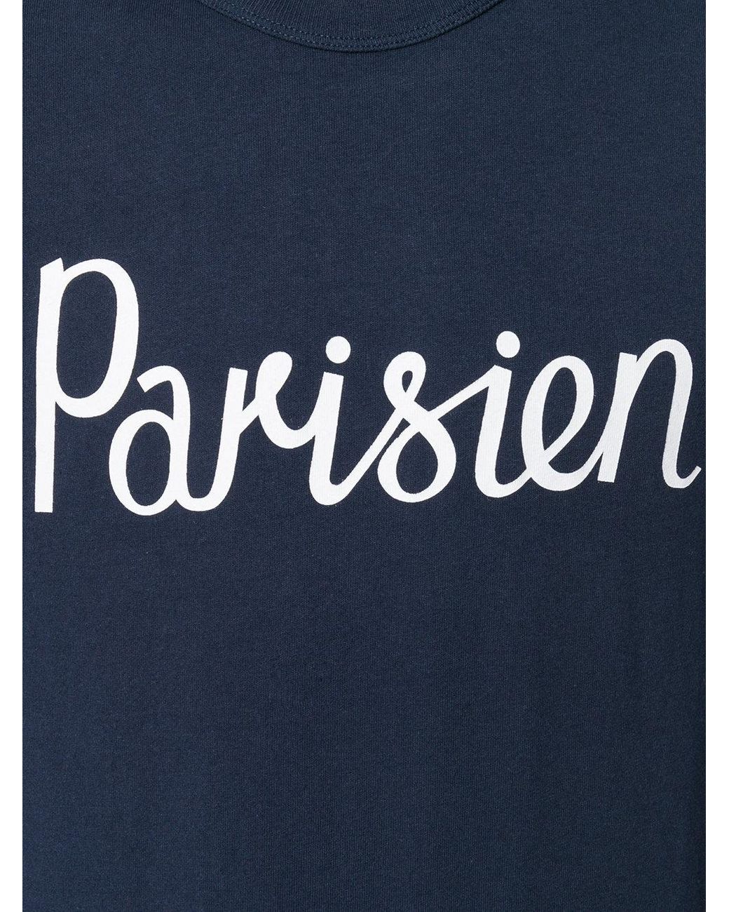 Maison Kitsuné Blue Parisien T-Shirt for men