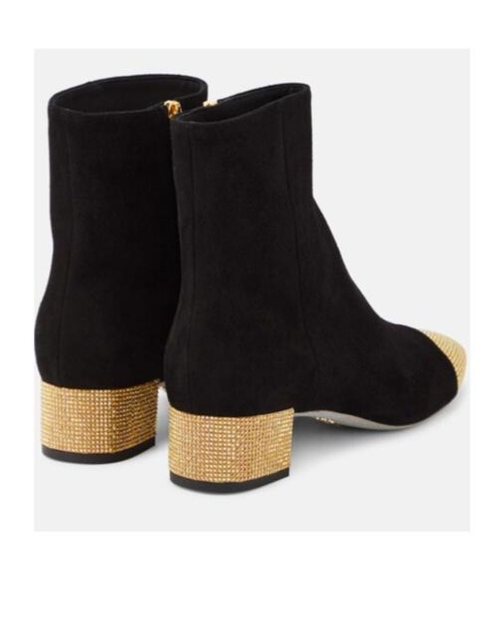 Rene Caovilla Black Embellished Suede Ankle Boots