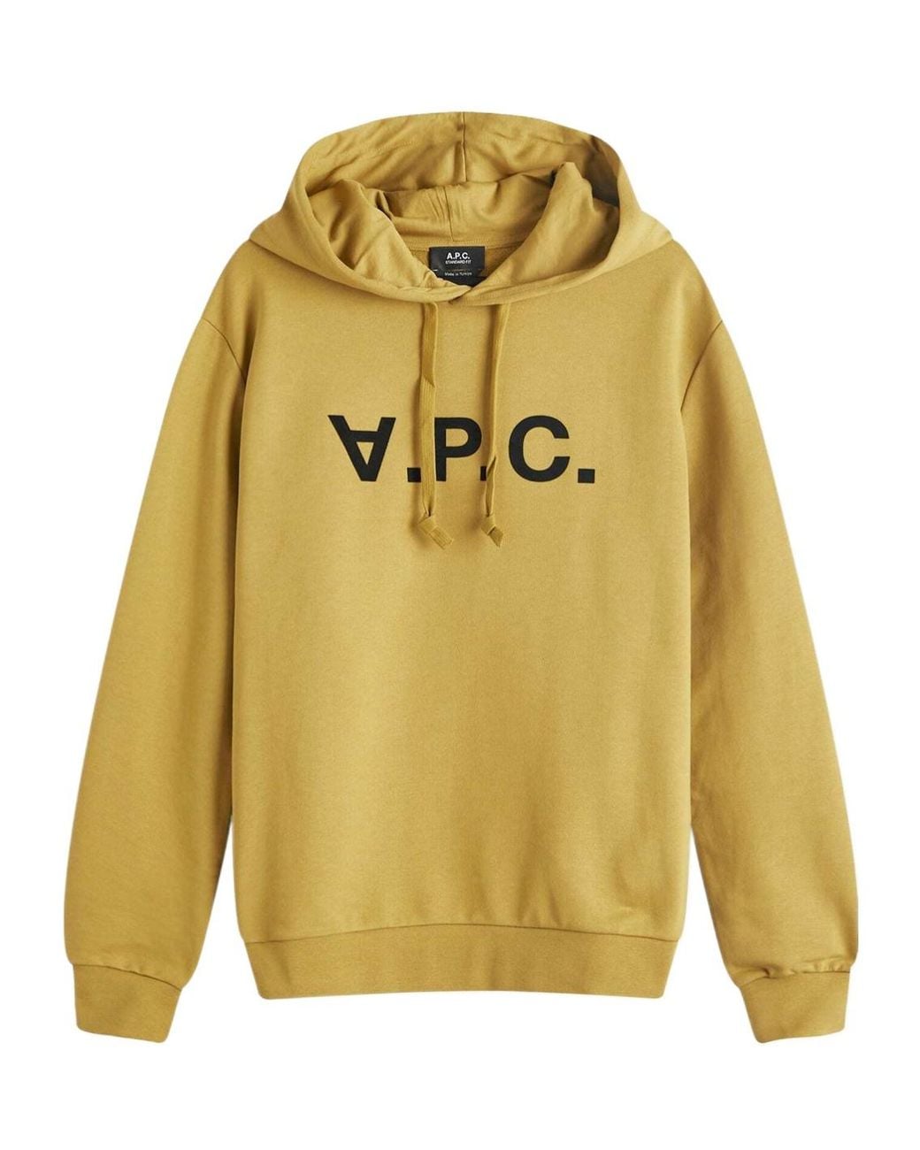 A.P.C. Yellow Logo-Flocked Cotton Hoodie for men