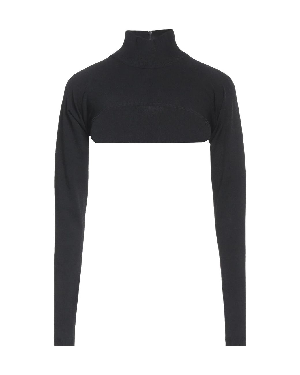 Dolce & Gabbana Black Minimalist Solid Color Knit Cropped Top