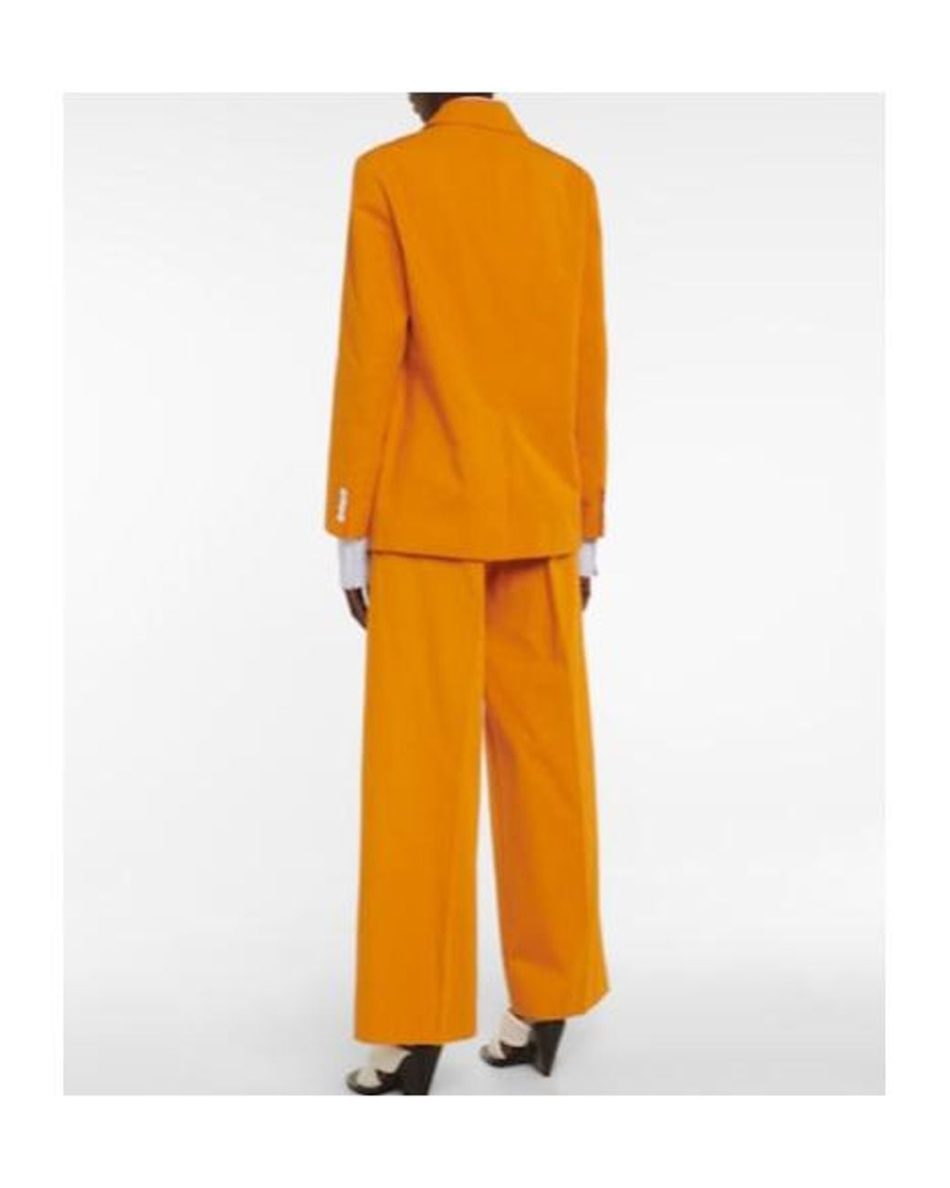 Plan C Orange Cotton Poplin Blazer