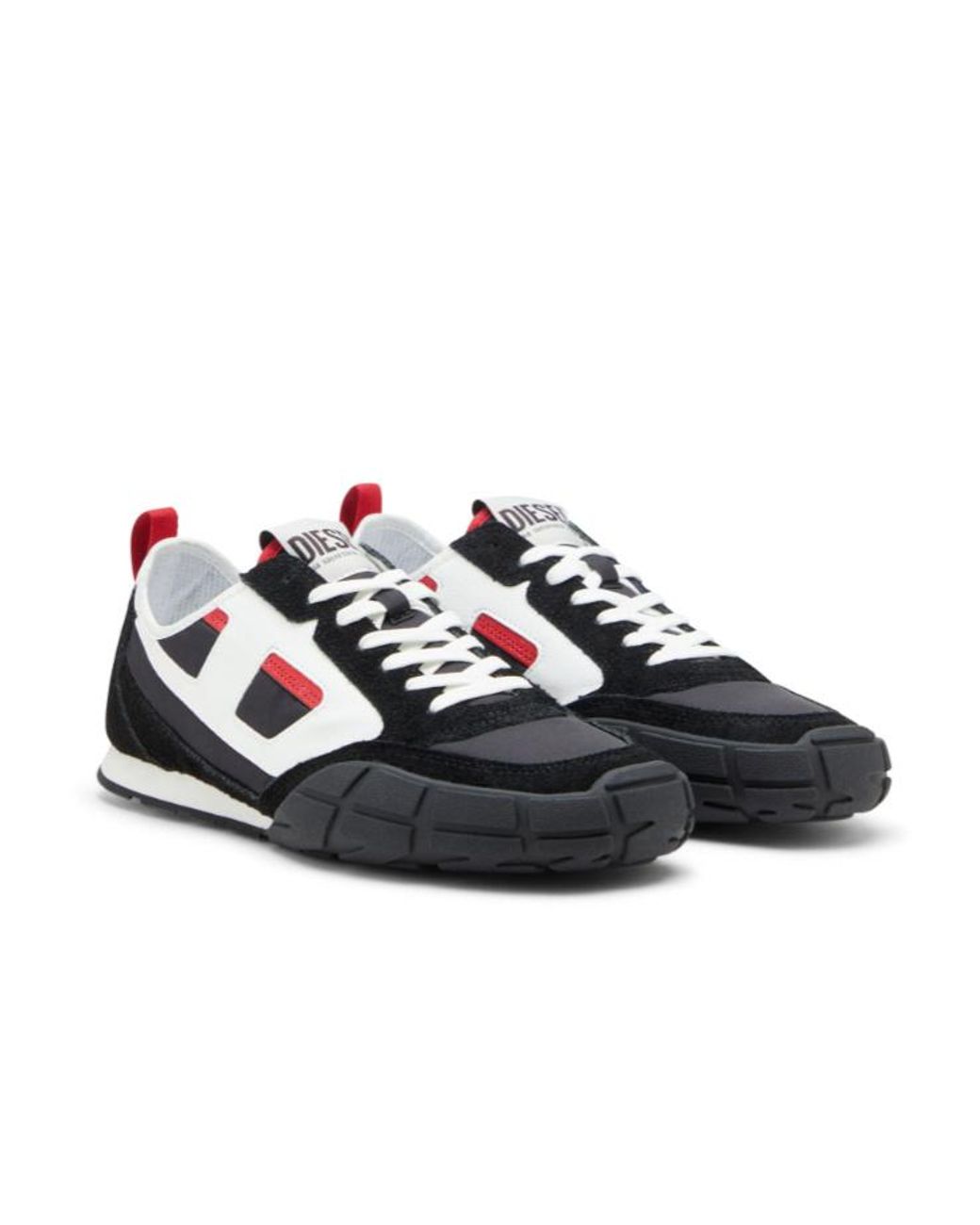 DIESEL Black Pagodha Panelled Sneakers for men