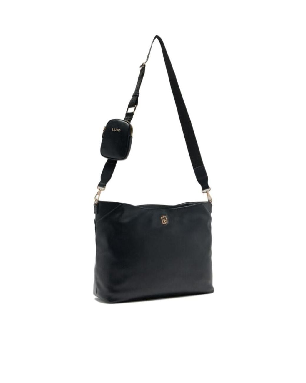 Liu Jo Black Charm Detailed Medium Tote Bag
