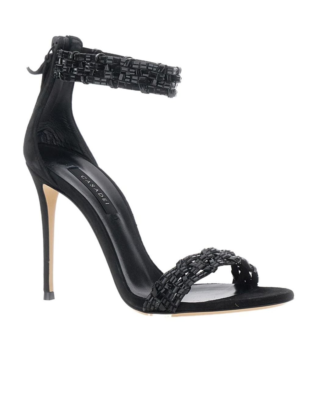Casadei Black Beaded Sandals