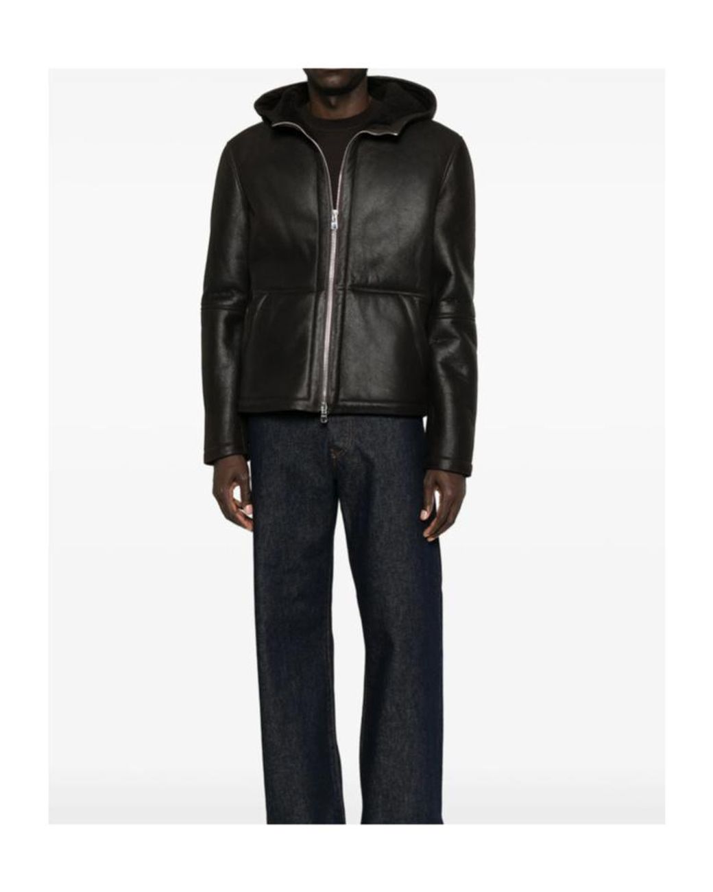 Dondup Black Long-Sleeve Leather Jacket for men