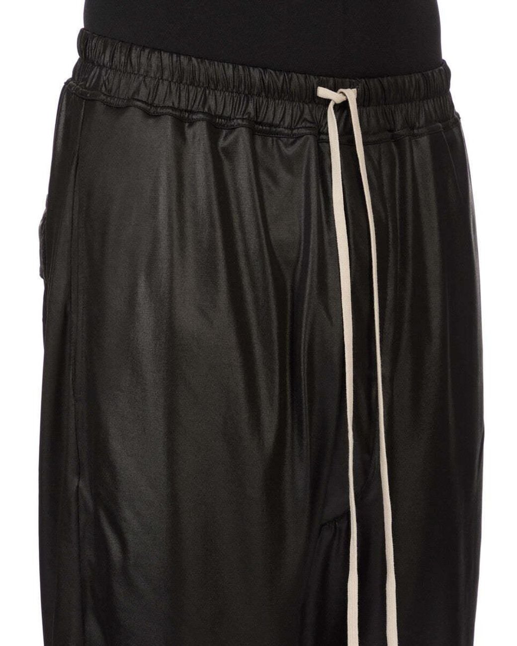 Rick Owens Black Elastic Waist Shorts for men