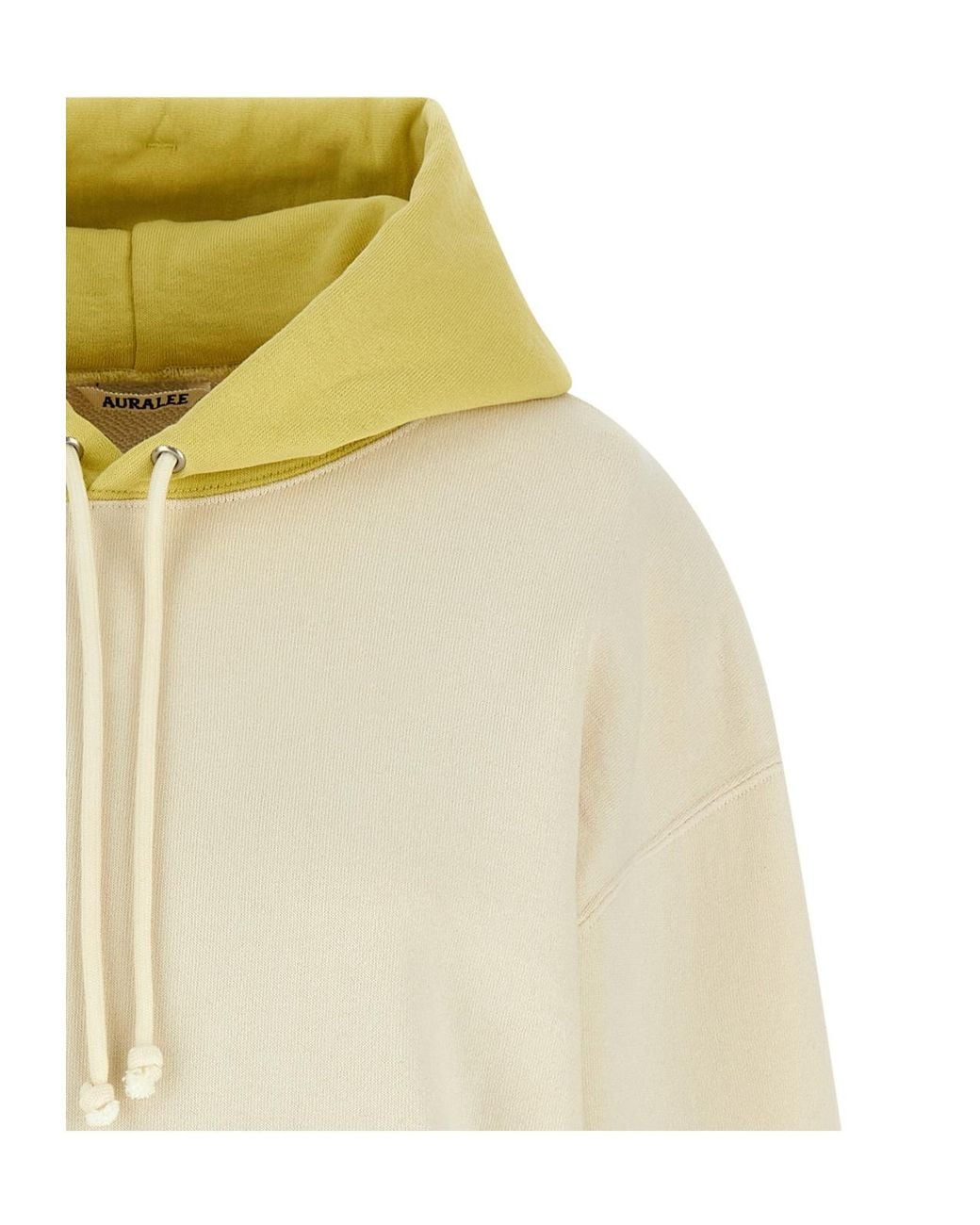 Auralee Natural Vintage-Inspired Contrast Hood Hoodie