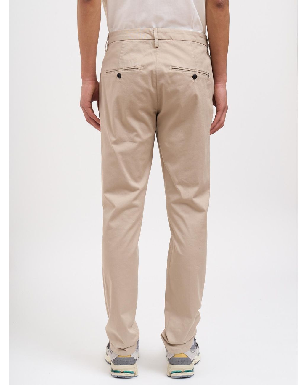 Dondup Natural Pleated Zip-Detail Casual Trousers for men