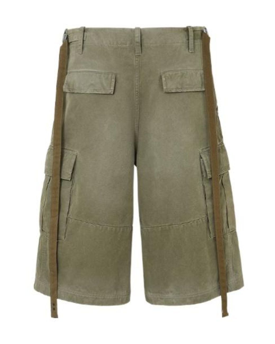 Fendi Green Adjustable-Waist Cargo Shorts for men