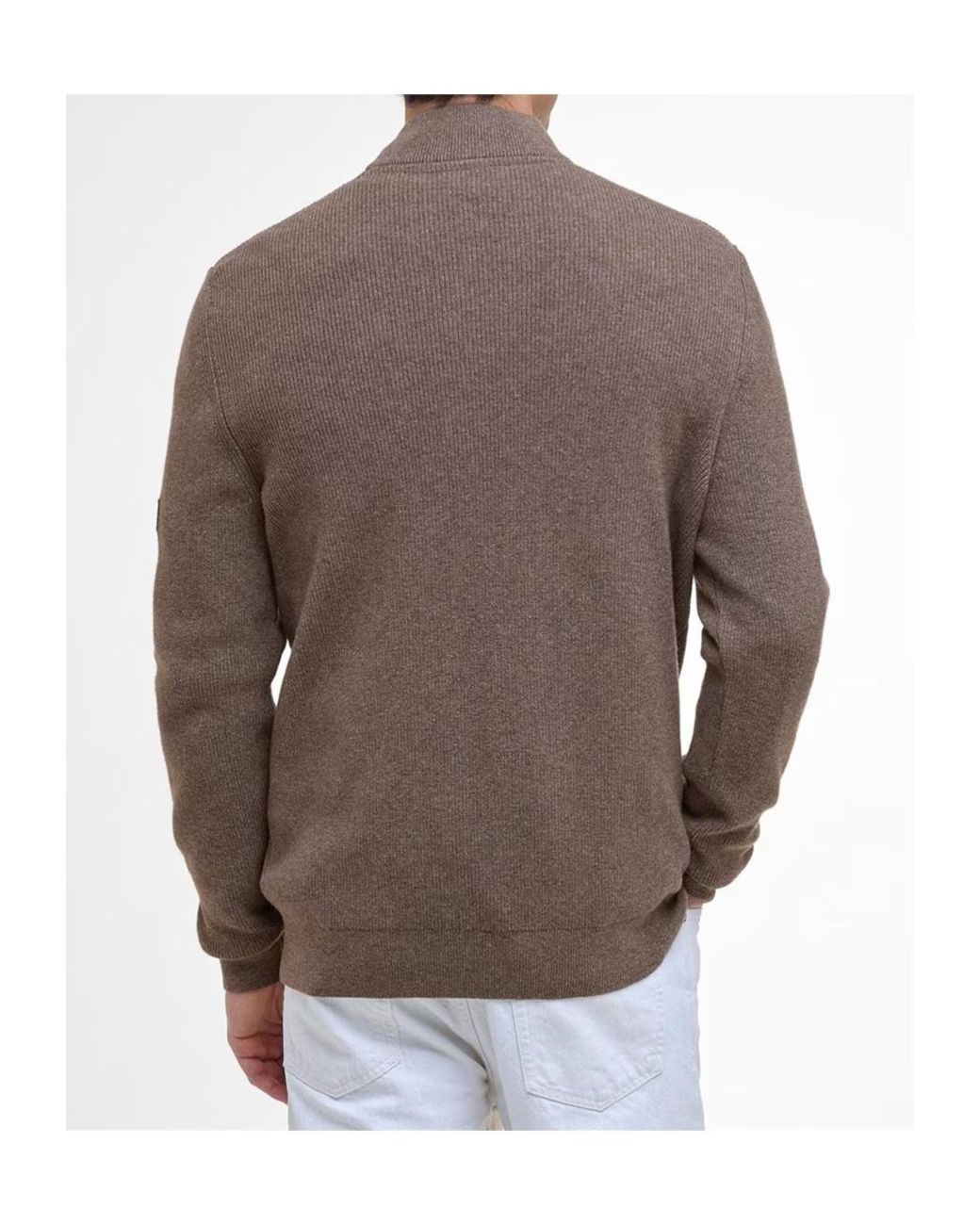 Barbour Brown Crawley Half Zip Jumper for men