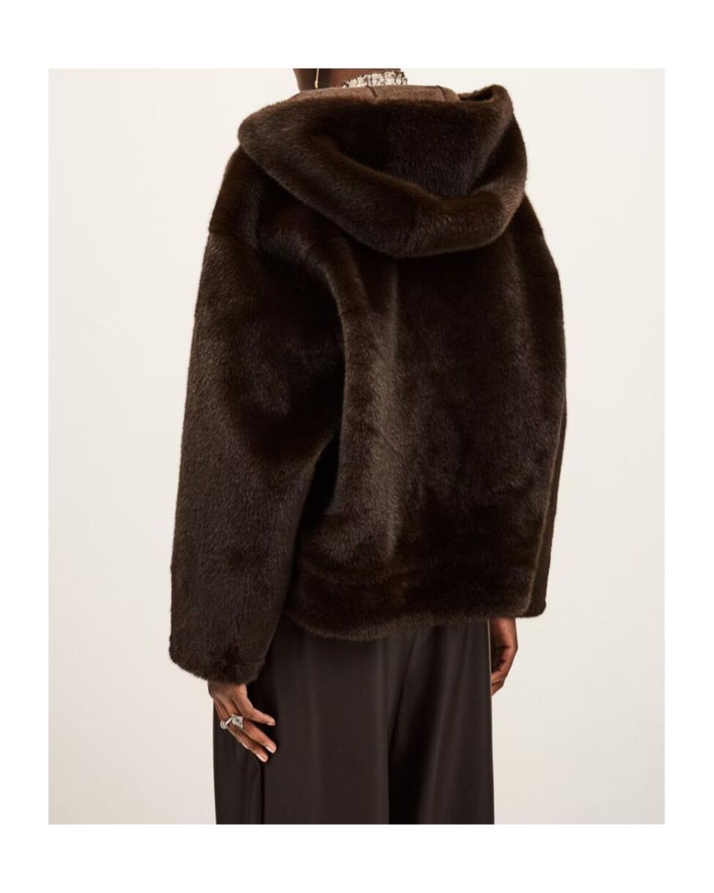 Ba&sh Black Pandy Faux Fur Hooded Jacket