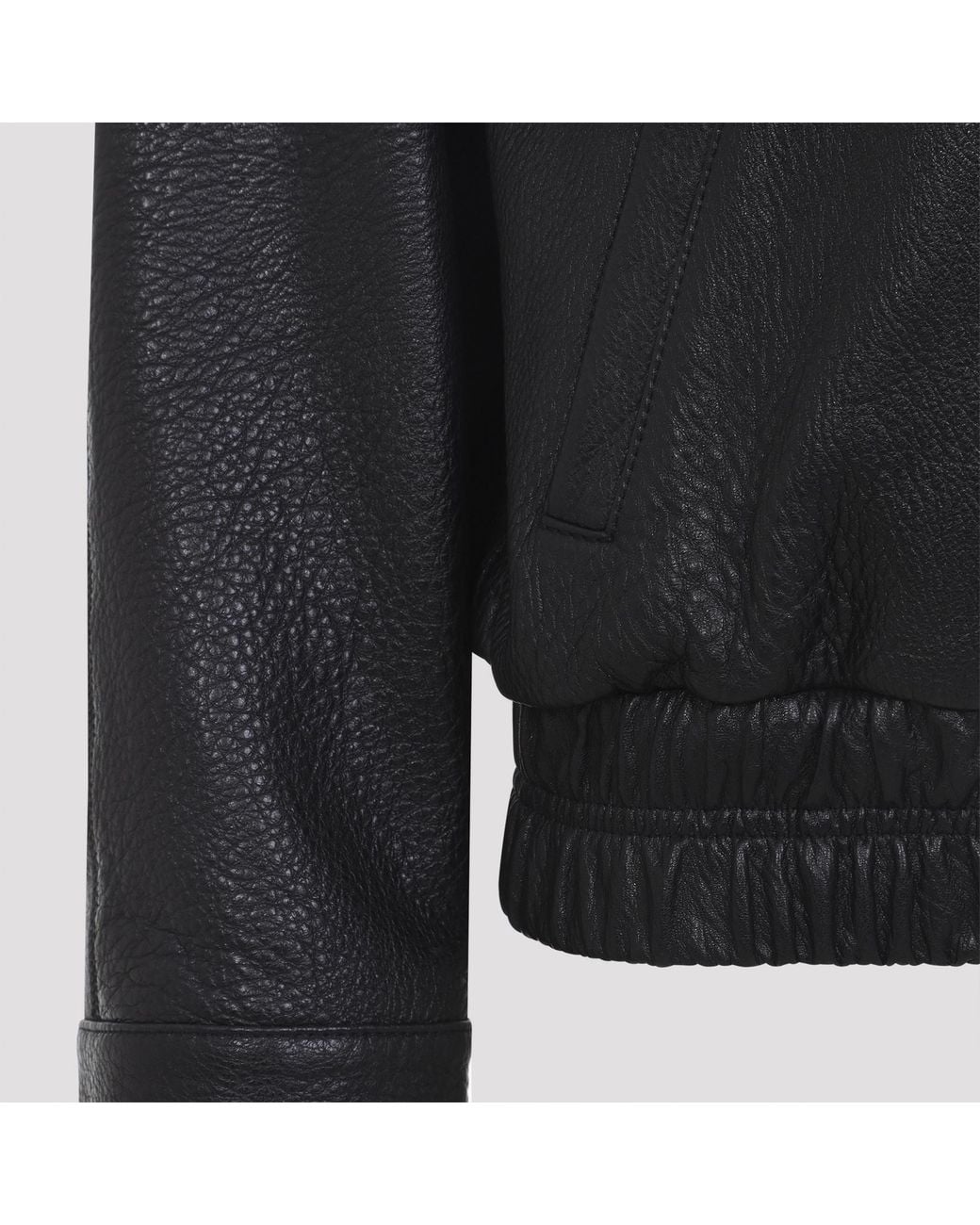 Acne Black Leather Logo Blouson