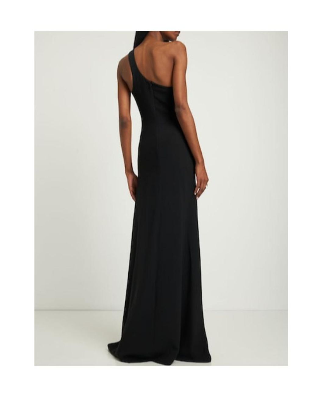 Stella McCartney Black Single Shoulder Crepe Long Dress