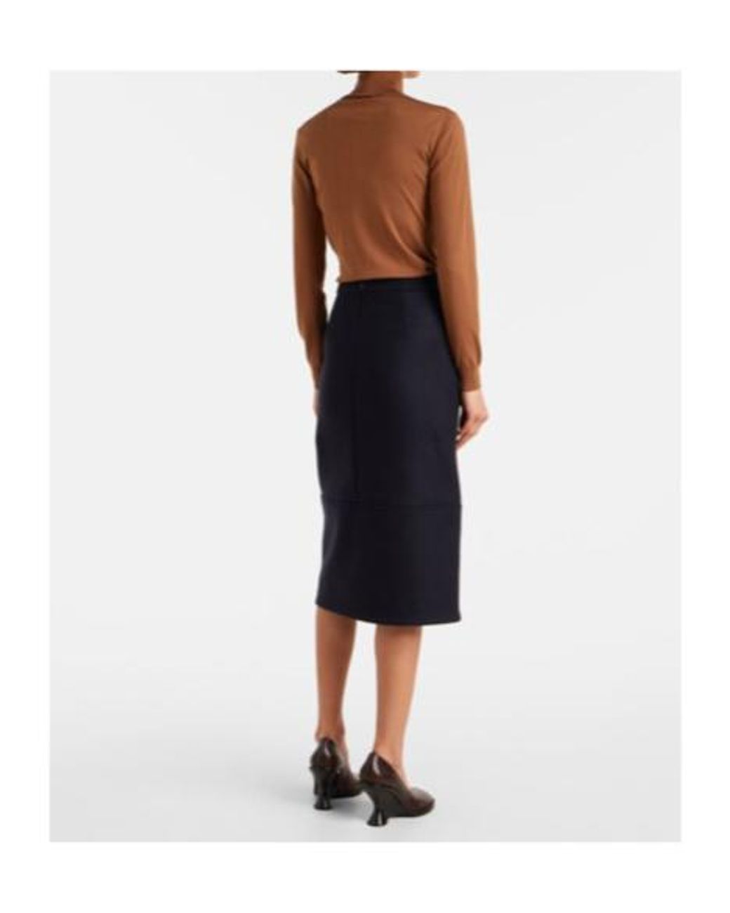 Plan C Black Sequined Wool-Blend Midi Skirt