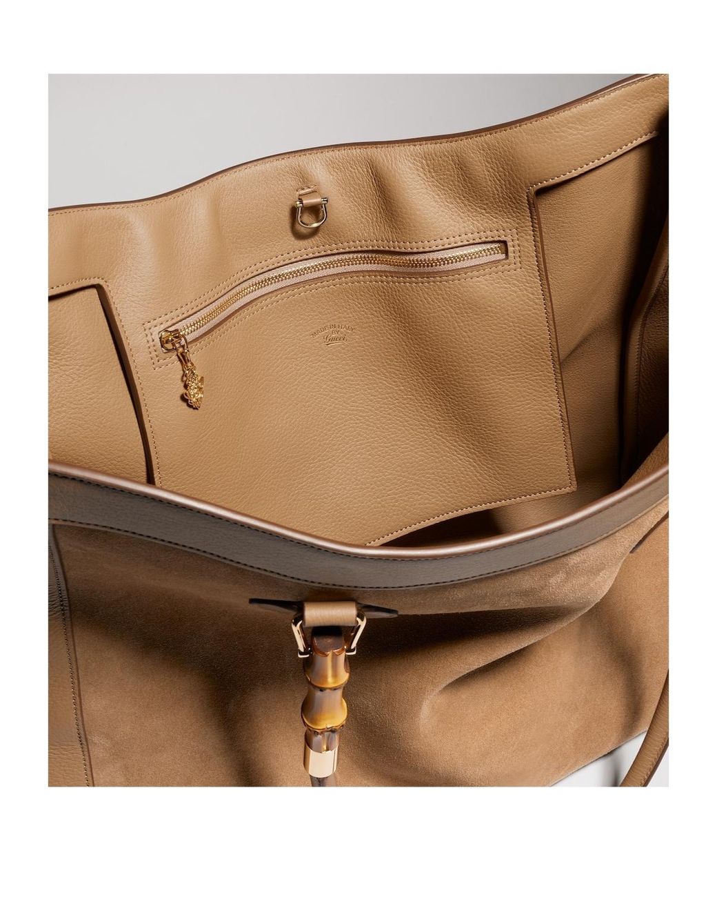 Gucci Brown Bamboo Tote Large Bag