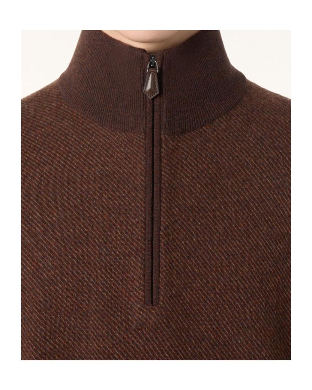 Loro Piana Brown Roadster Sweater for men
