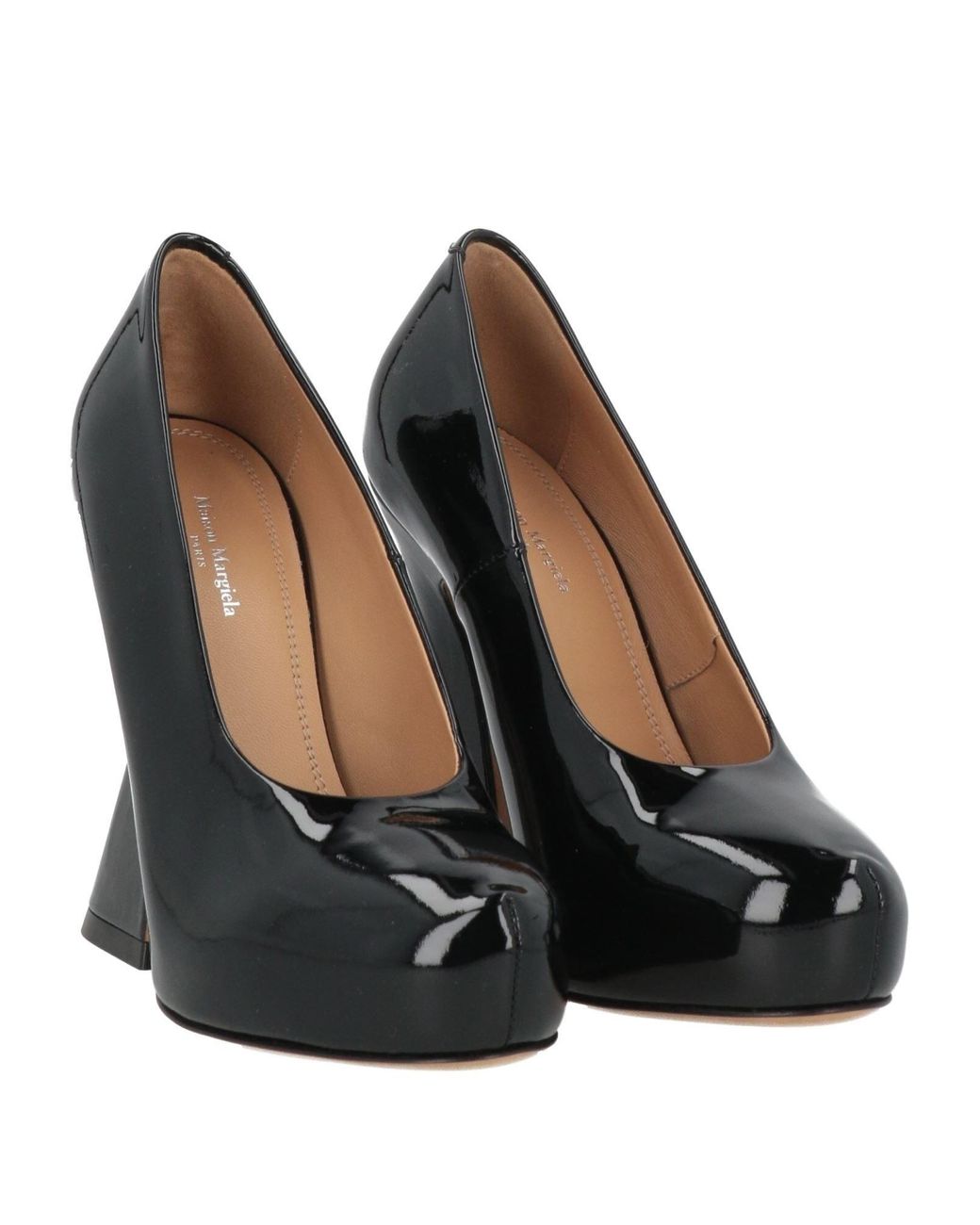 Maison Margiela Black Minimalist Patent Leather High Heels