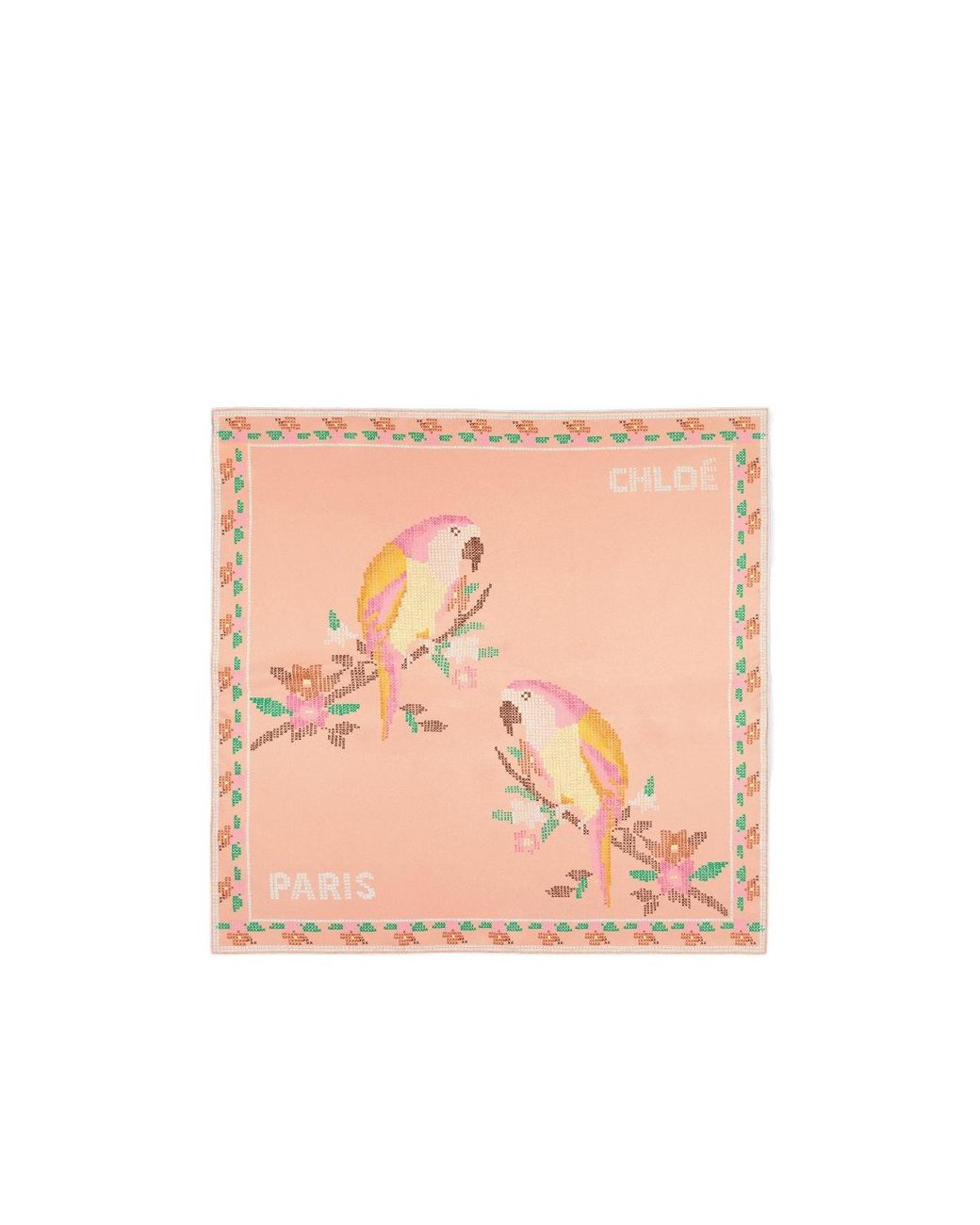 Chloé Pink Printed Silk Scarf