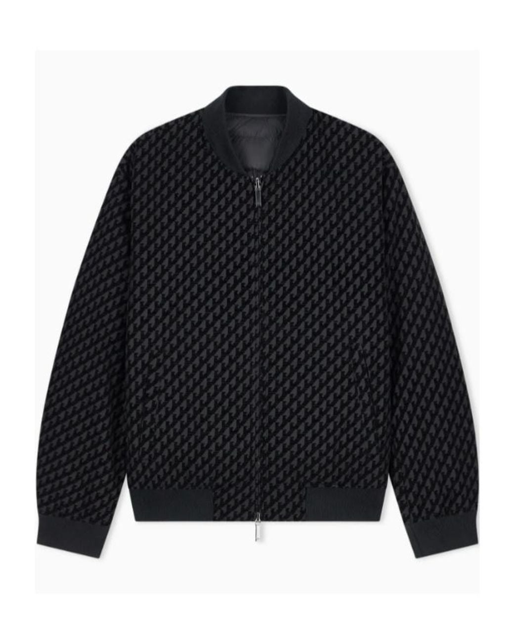 Emporio Armani Blue Reversible Quilted Down Baseball Jacket for men