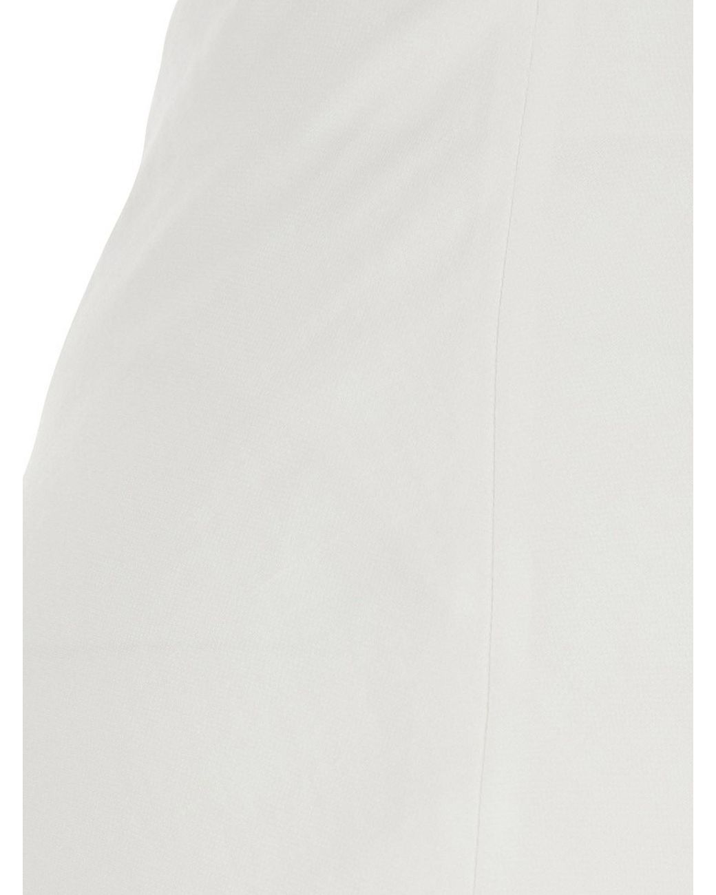 Brunello Cucinelli White Long Satin Side-Slit Skirt