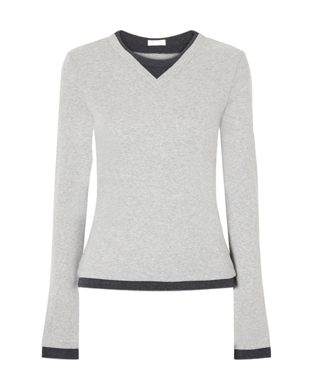 St. Agni Gray Casual Long-Sleeve T-Shirt