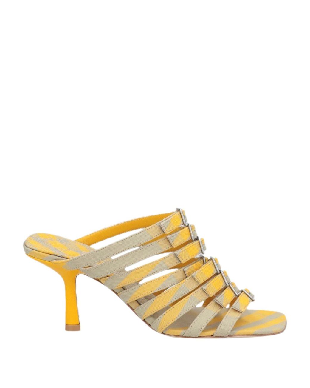 Burberry Metallic Sandals Textile Fibers