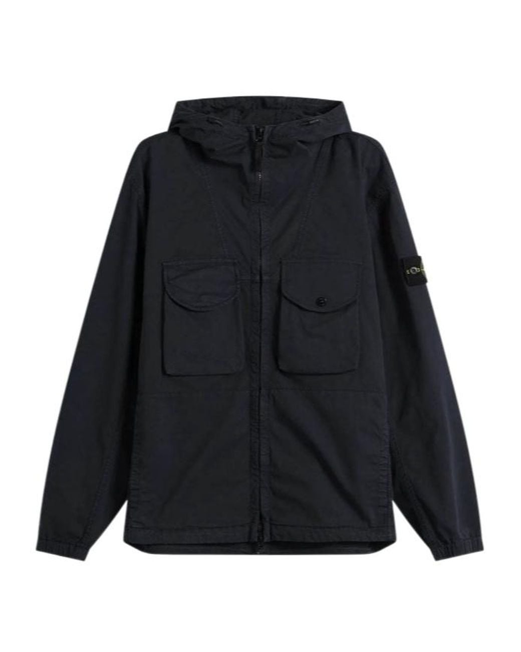Stone Island Black Hooded Jacket for men
