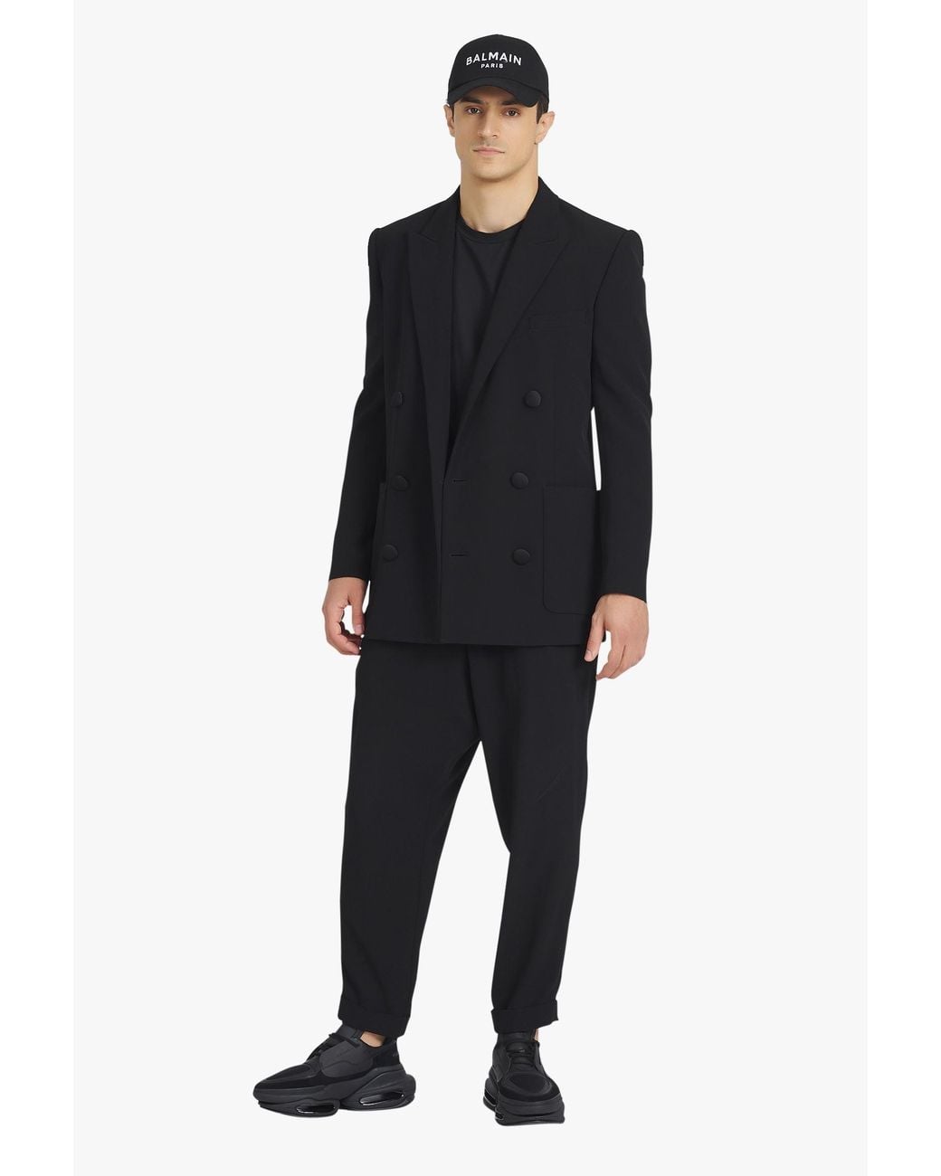 Balmain Black Slouchy Tapered Pants for men
