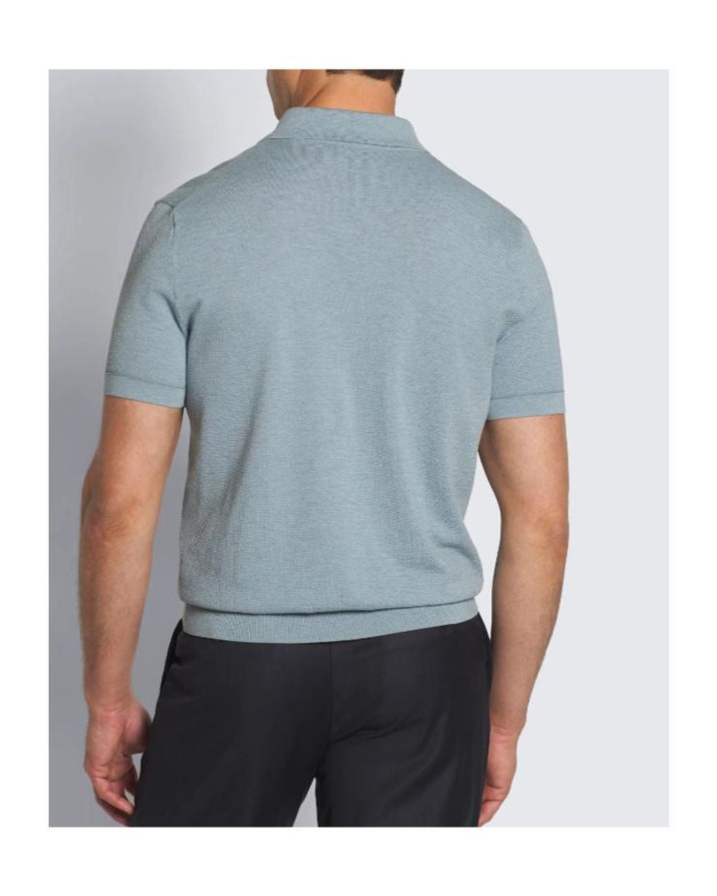 Brioni Blue Island Pique Cotton Polo Shirt for men
