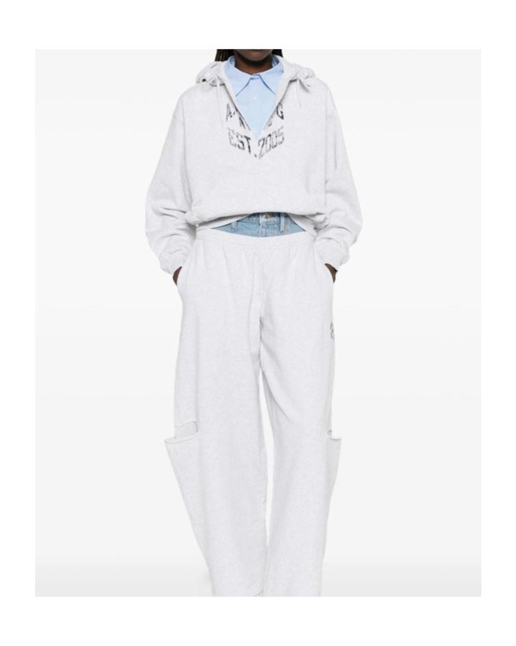Alexander Wang White Long-Sleeved Layered Hoodie