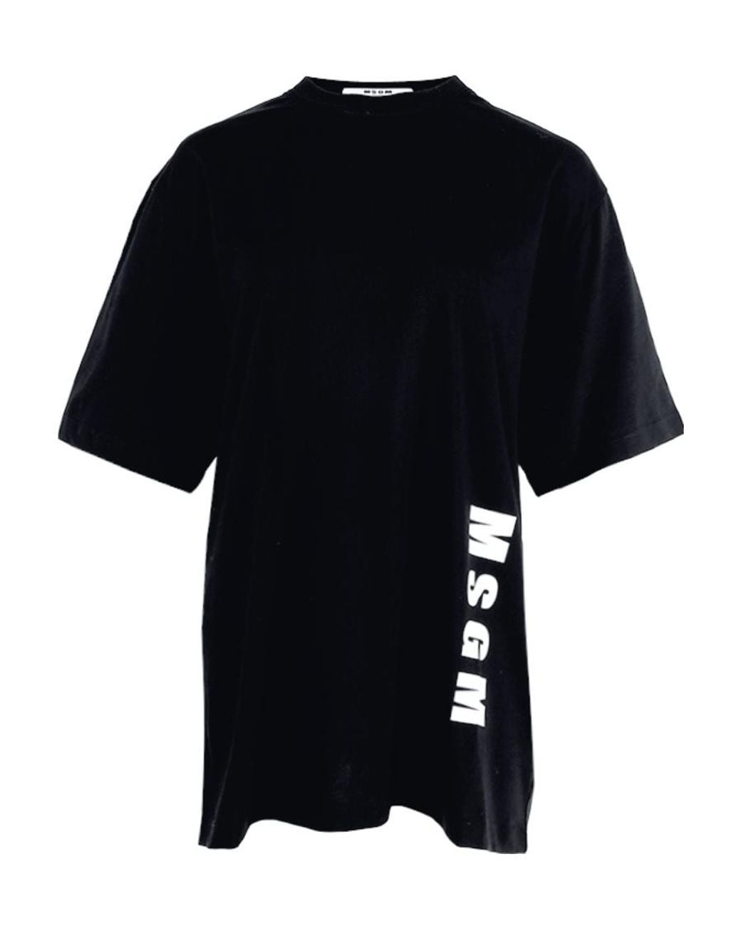 MSGM Black Logo-Print T-Shirt