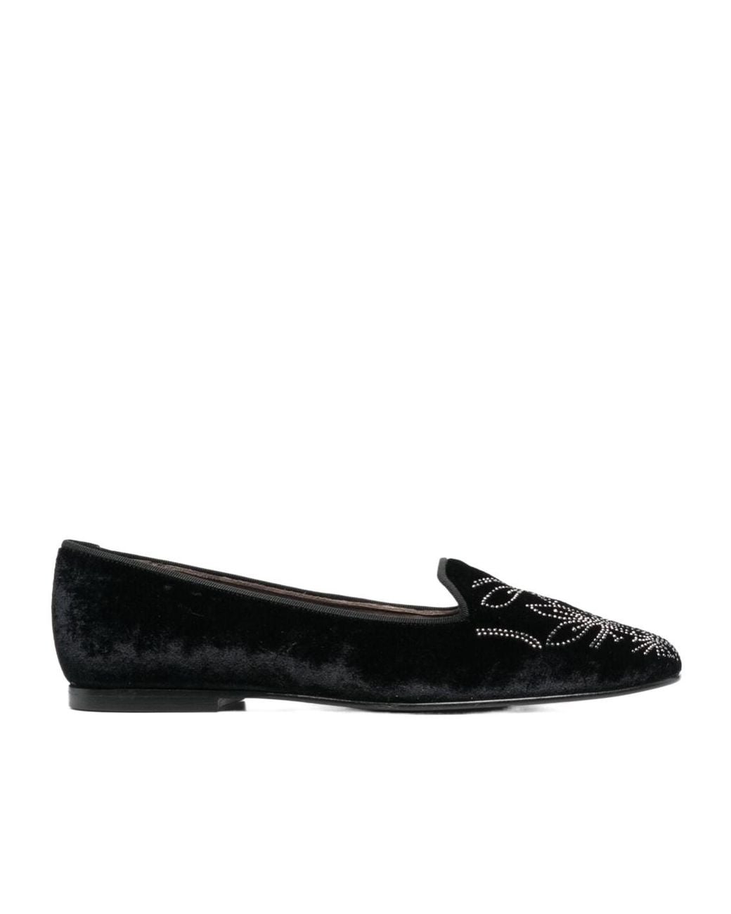 Castaner Black Round-Toe Flat Shoes
