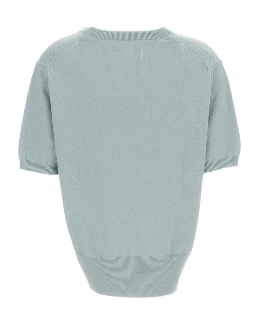 Extreme Cashmere Blue Martina Short-Sleeve Knitted Sweater