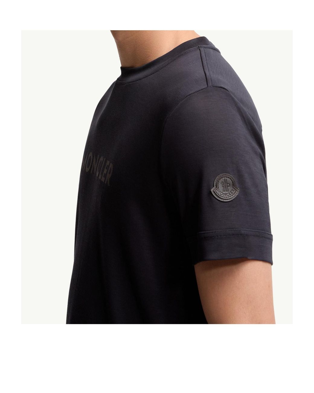 Moncler Black Logo Printed Crewneck T-Shirt for men