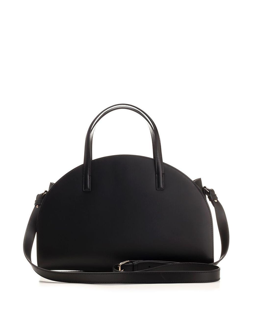 A.P.C. Black Demi-Lune Logo Stamp Tote Bag