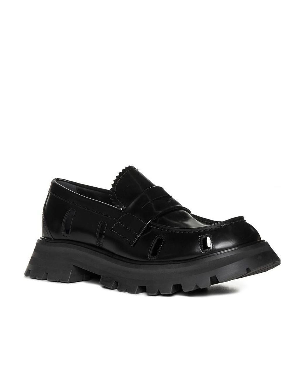 McQueen Black Cut-Out Flat Shoes