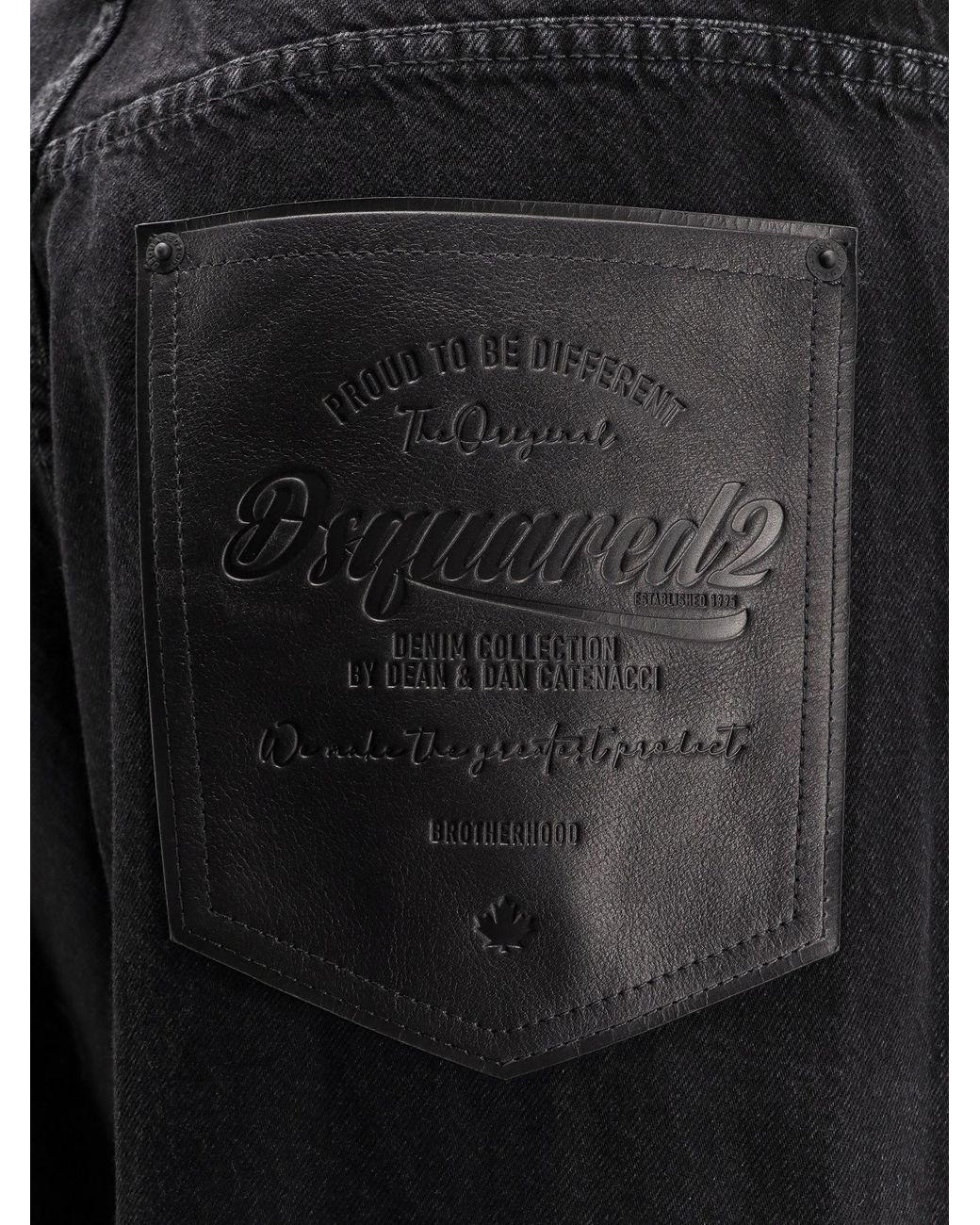 DSquared² Black Logo Patch Loose Fit Jeans for men