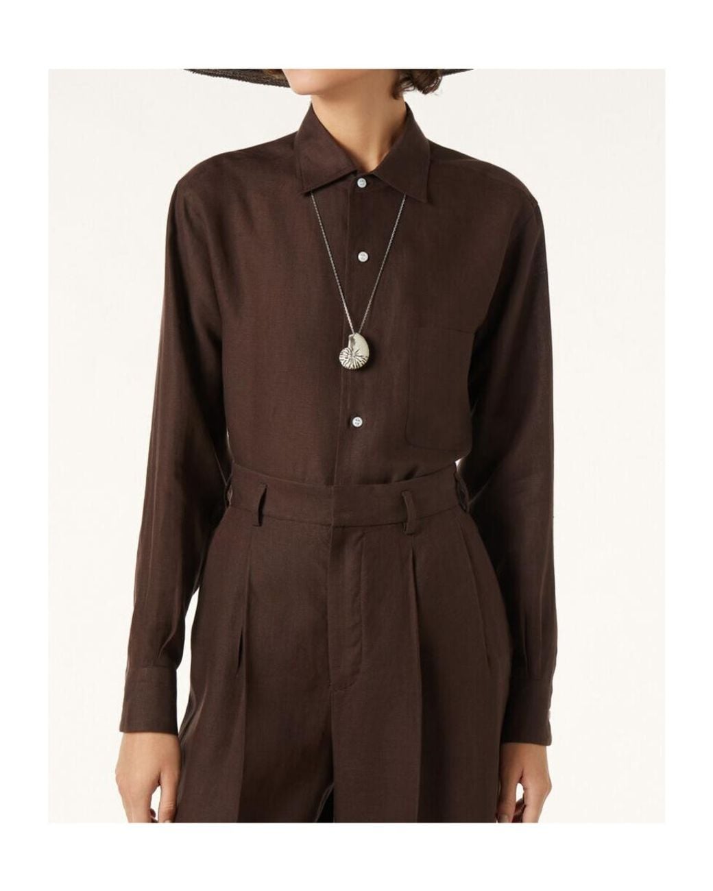 Loro Piana Brown Long-Sleeved Shirt