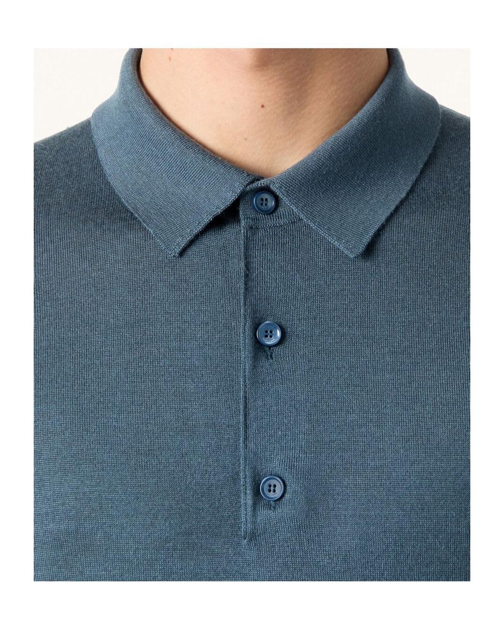 Loro Piana Blue Sottile Polo Shirt for men