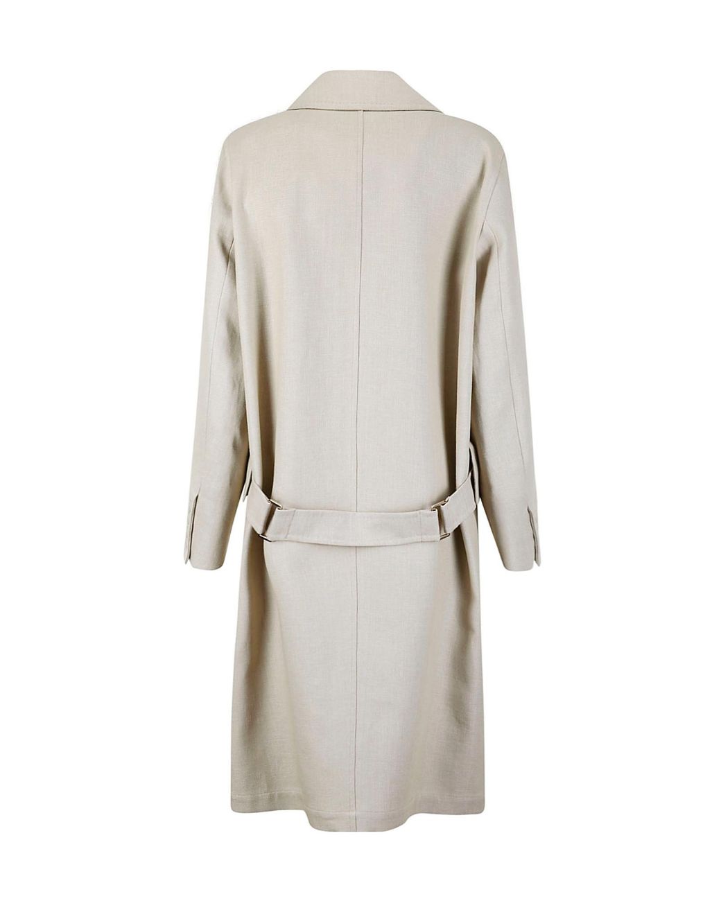 Max Mara White Double-Breasted Long-Sleeved Coat
