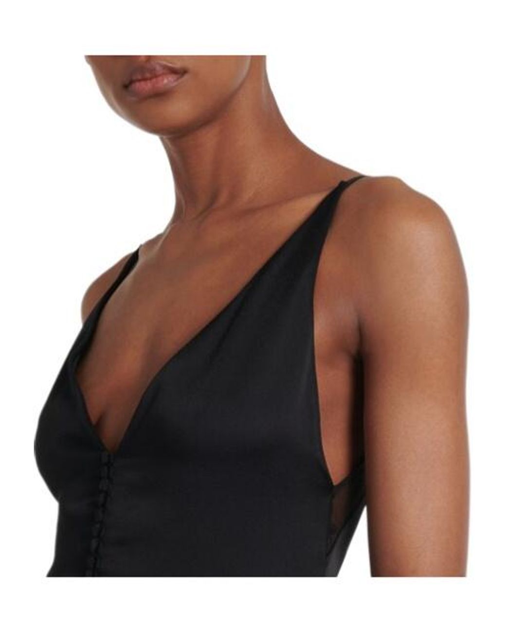 Stella McCartney Black Open-Back Peplum Satin Midi Dress