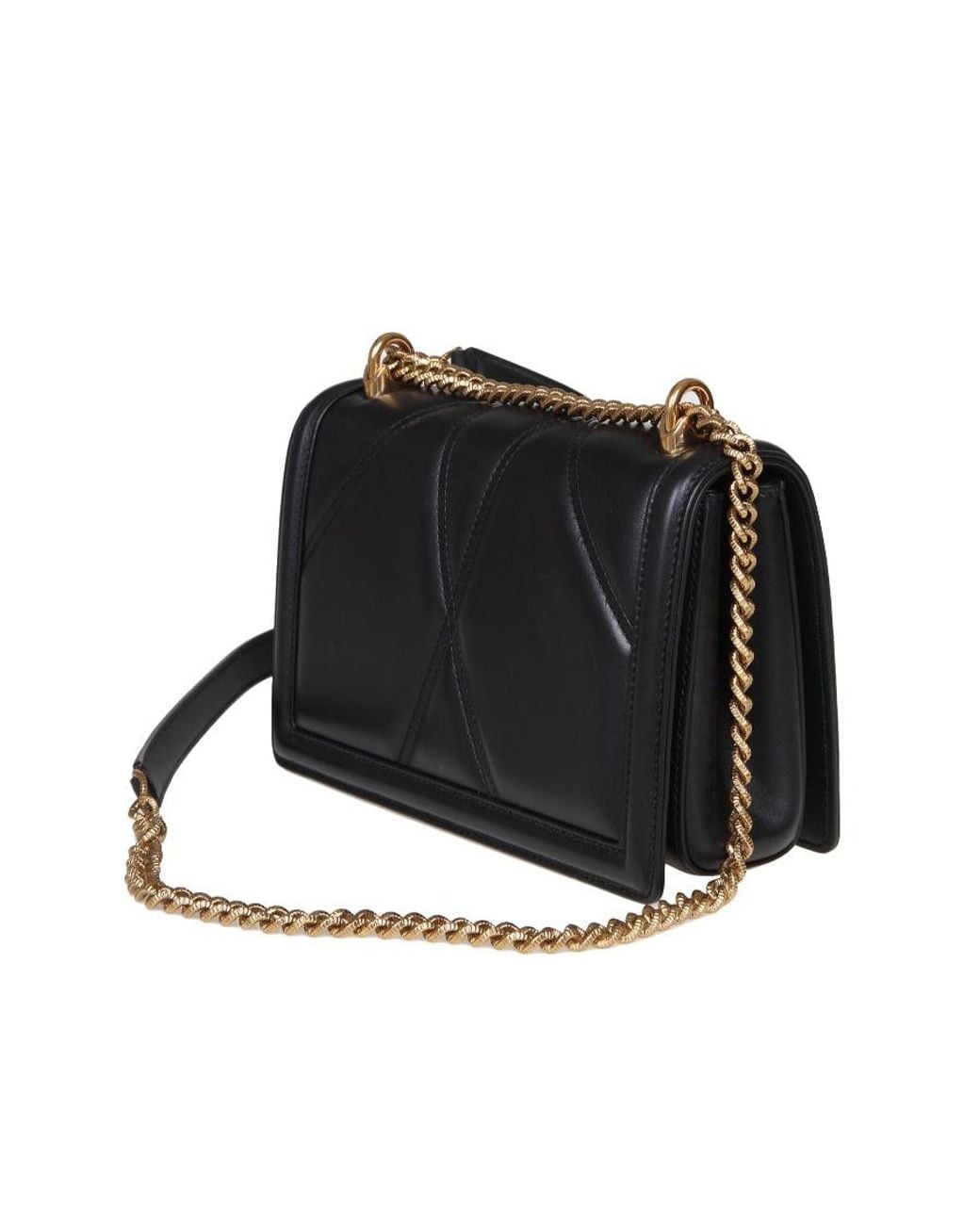 Dolce & Gabbana Black Devotion Logo Plaque Shoulder Bag