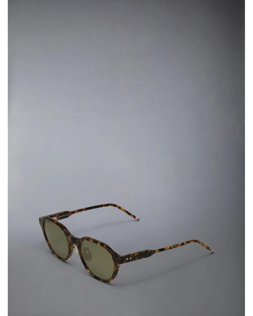 Thom Browne Green Eyewear Oval Frame Sunglasses