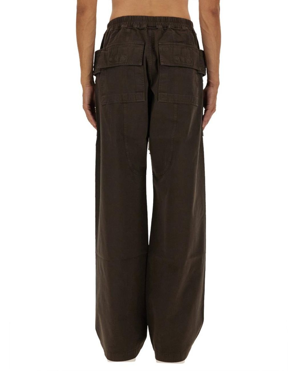 Rick Owens Black Creatch Wide Cargo Drawstring Pants for men