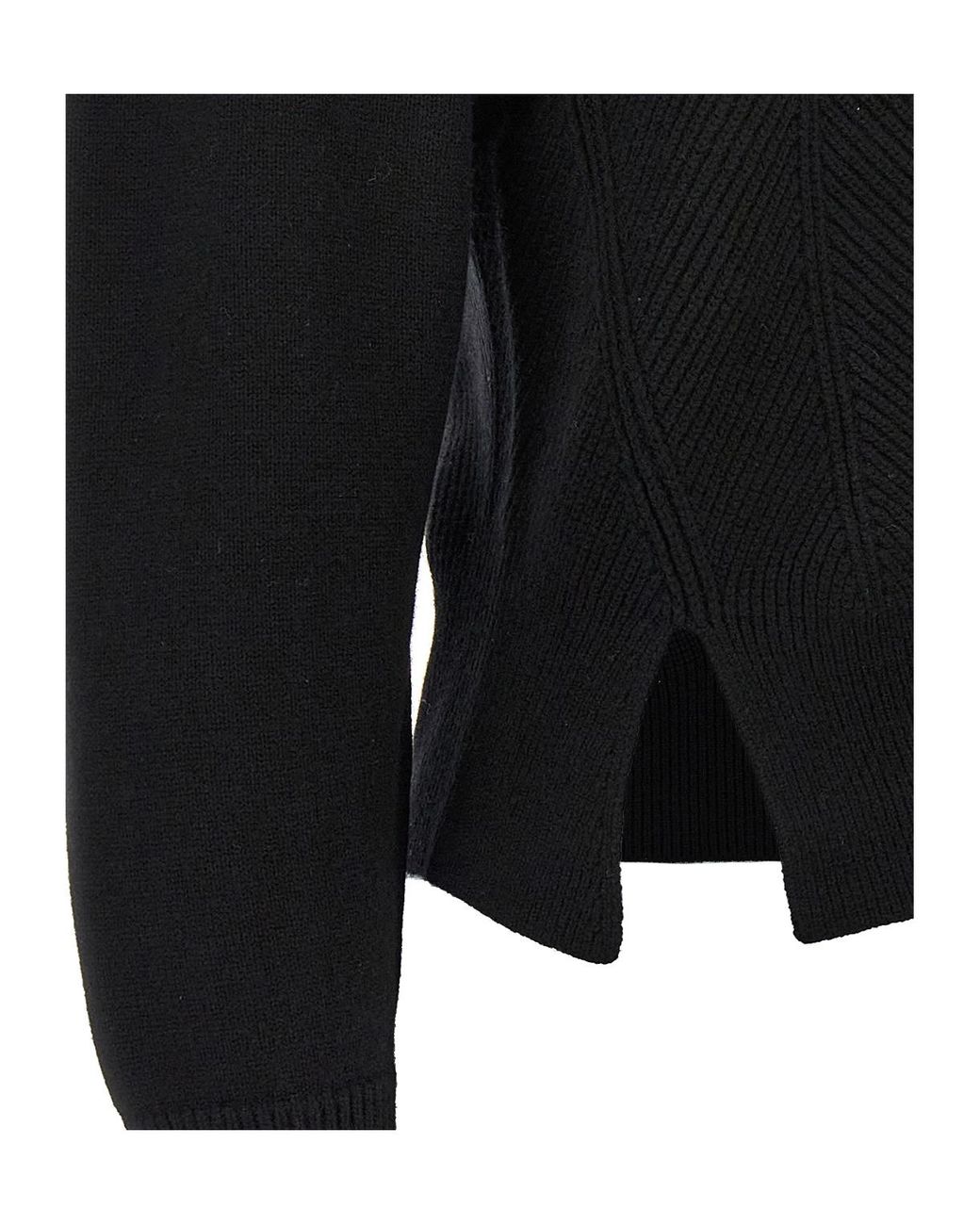 McQueen Black Chevron Corset Crewneck Jumper