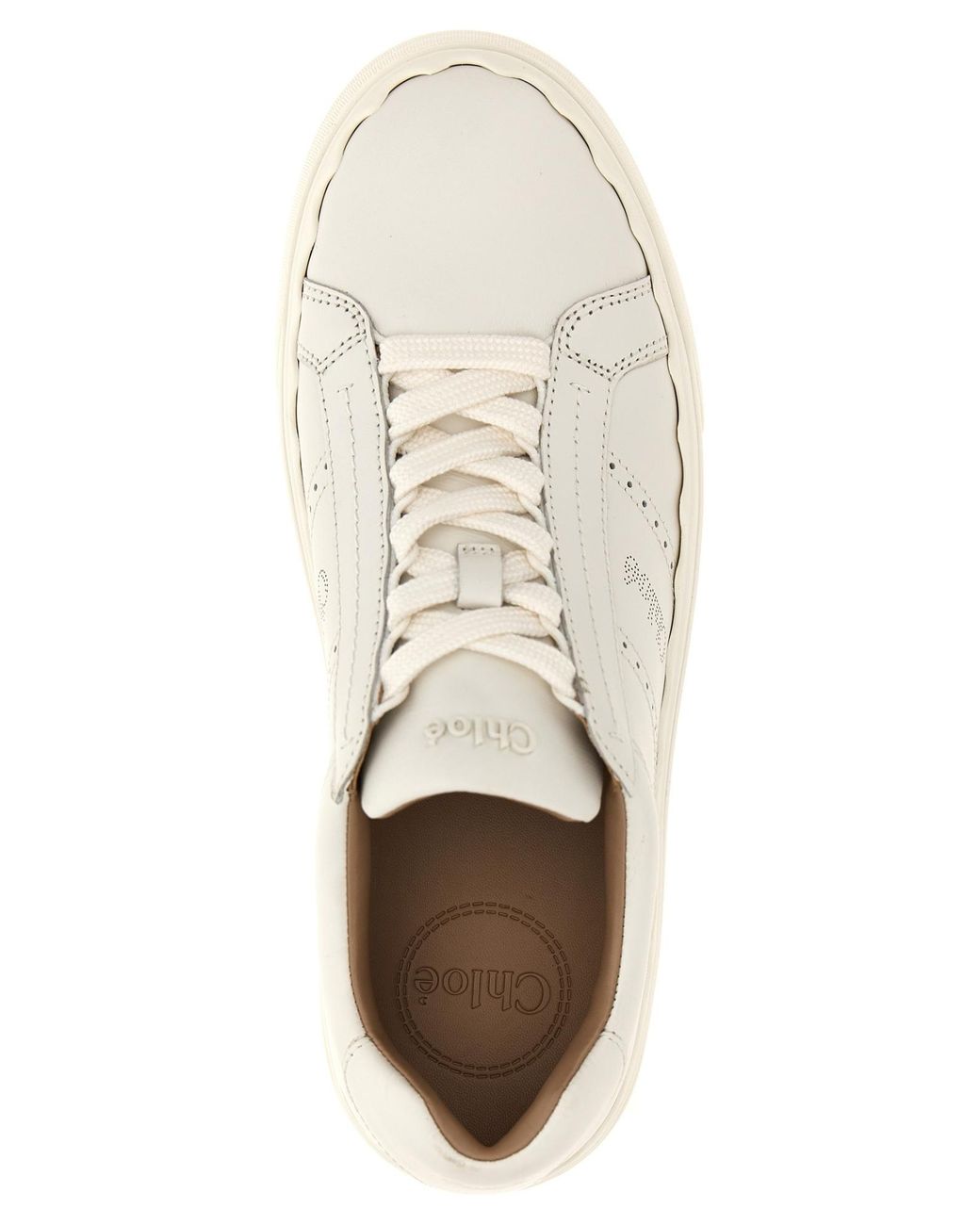 Chloé White Lauren Leather Sneaker