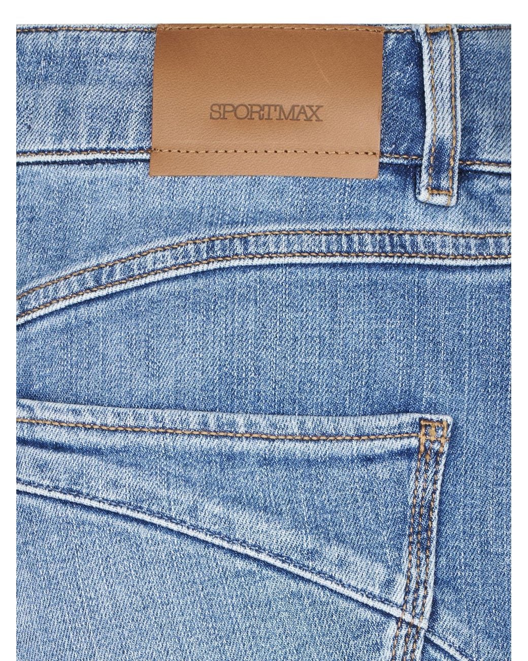 Sportmax Blue Spdere Logo Patch Jeans