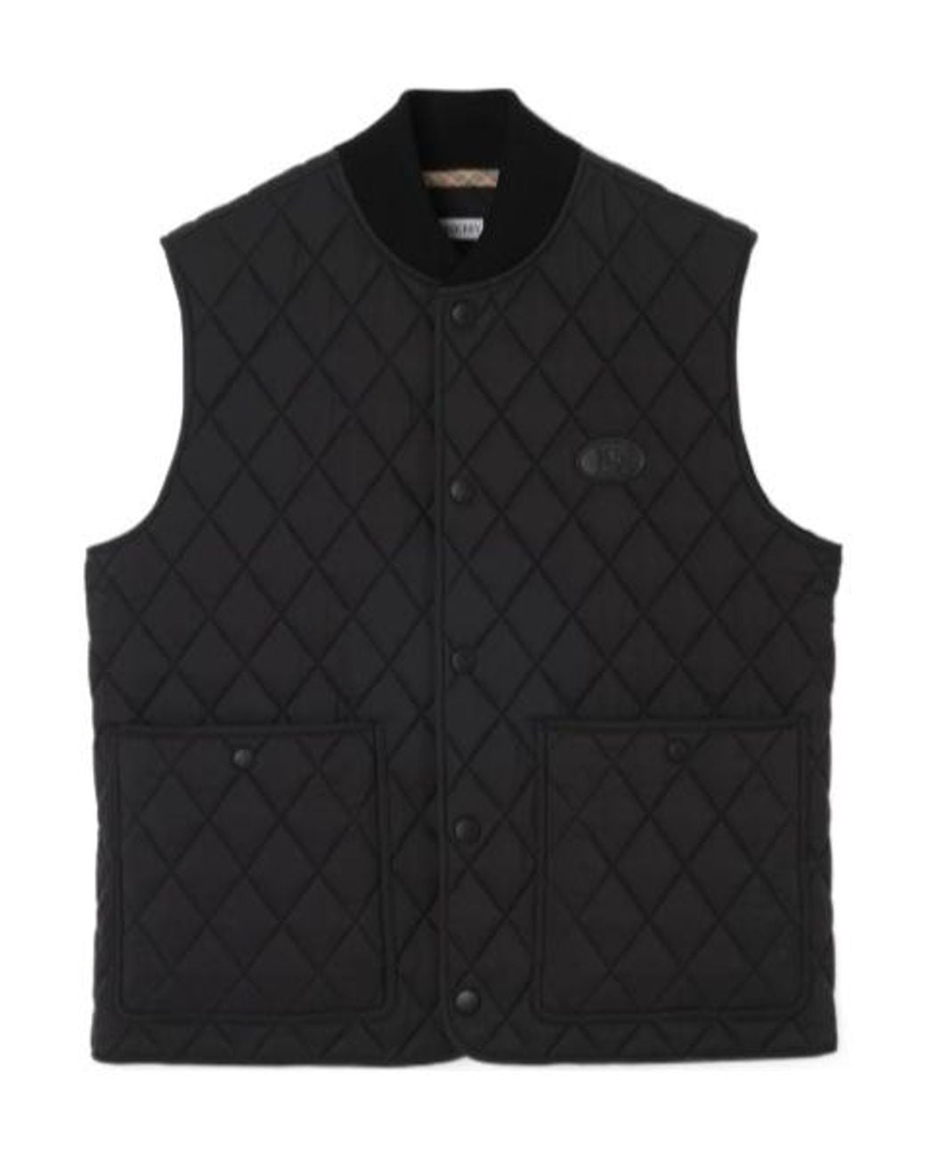 Burberry Black Logo Patch Quilted Gilet for men
